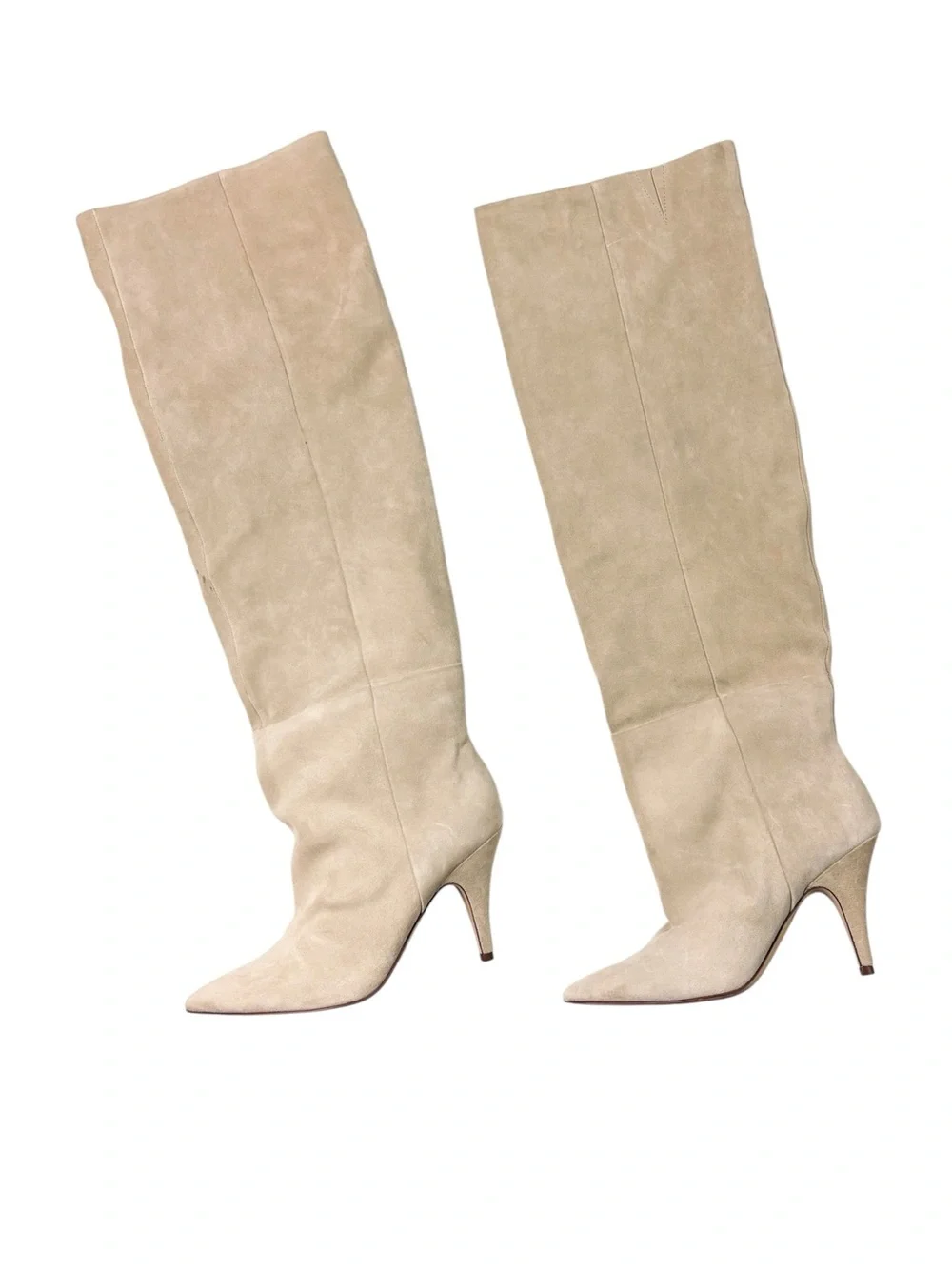 Steve Madden Bellamie Size 10M Tan Suede Knee High Stiletto Tall Slouch Boot